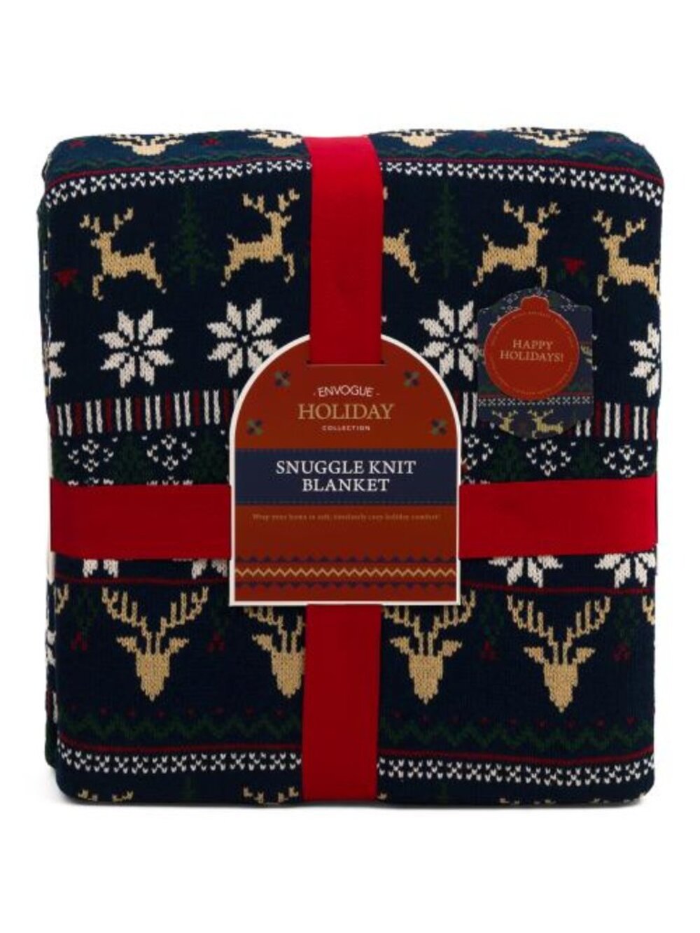 ENVOGUE Fair Isle Deer Chenille Blanket